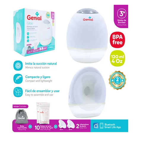 Extractor de Leche Mano Libres Glide Genial