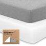 KeaBabies 2 Pack Sábanas Orgánicas para Cuna para Niños y Niñas Gris/Blanco