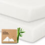 2 Pack de Sabanas para Cuna de Bambu KeaBabies Blanco