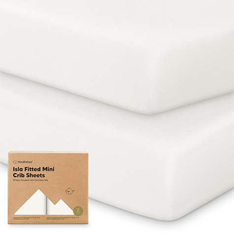 2 Pack de Sabanas Para Mini Cuna KeaBabies Blanco