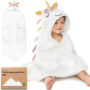 KeaBabies Toalla de Bebé Orgánica con Capucha Unicornio